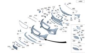 213-885-59-06 Mercedes-benz Genuine Bumper Holder