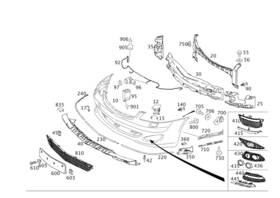 221-885-23-23 Mercedes-benz Genuine Cover Bumper Area