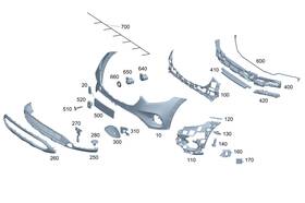 254-885-48-00 Mercedes-benz Genuine Basic Carrier Bumper