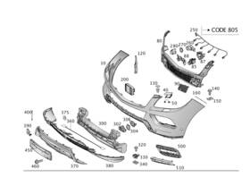 292-885-24-00 Mercedes-benz Genuine Cover Bumper Area