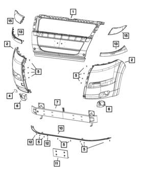 1zt96jxwaa Mopar Genuine Front Bumper Fascia Left