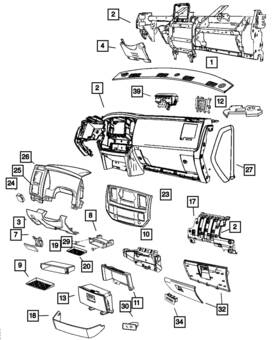 5ju27xdhaa Mopar Genuine Instrument Panel Cover