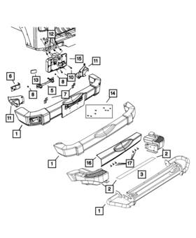 68159378aa Mopar Genuine Rear Bumper Kit