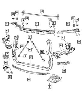 68335646aa Mopar 68335646ab Genuine Fascia - Bracket