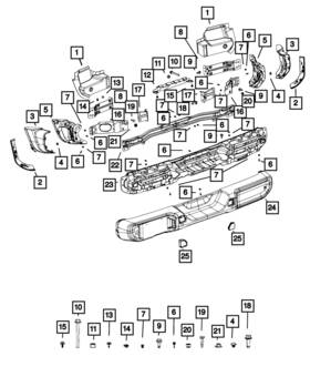 68349548ab Mopar Genuine Rear Bumper Bracket Right