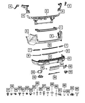 68408211ac Mopar Genuine Rear Fascia Support