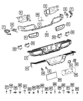 68455745ab Mopar Genuine Rear Bumper Bracket Left
