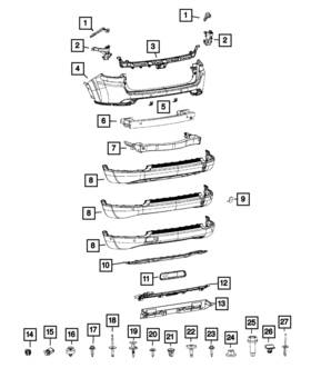 68552481aa Mopar Genuine Rear Fascia Valance Panel