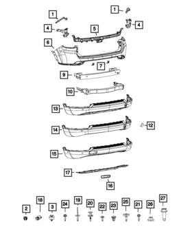 68552483aa Mopar Genuine Rear Lower Fascia