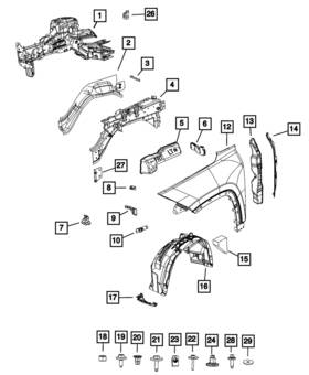 68580658ac Mopar Genuine Fascia To Fender Bracket Right
