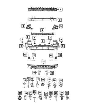 68594045ab Mopar Genuine Rear Fascia Support Left