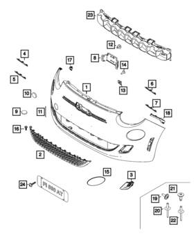 68656368aa Mopar Genuine Front Bumper Bracket