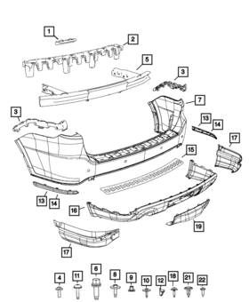 6dq79tzzaa Mopar Genuine Rear Lower Fascia