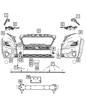 7kf17jxwaa Mopar Genuine Front Bumper Fascia Right