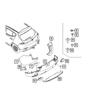 7qg20tzzaa Mopar New Genuine Fascia Rear Upper 2023-2024 Oe