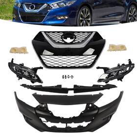 Ni2592134 Motorplus1 Bumper Without Park Sensor Hole Grille Fog Light Assembly For 2016-18 Nissan Maxima