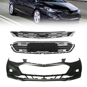 Tur163922i Munirater Front Upper Lower Grille And Bumper Cover Fit For Chevy Cruze 2016 17 2018