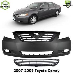 12818653 Parts Oasis Front Bumper Cover Paintable And Grille Assembly Kit For 2007-2009 Toyota Camry