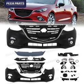 Md6200111t Pegaparts Front Bumper Cover Grill Fog Light Bracket Assembly For 2014-2016 Mazda 3 Mazda3
