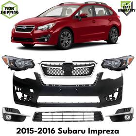 14465255 Pendulum Autoparts Outlet Front Bumper Cover Primed And Headlights Assembly For 2015-2016 Subaru Impreza