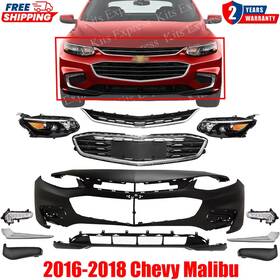 14684710 Pendulum Autoparts Outlet Front Bumper Cover Primed And Grille Assembly Kit For 2016-2018 Chevy Malibu