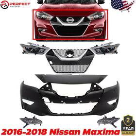 P131118152904 Perfect Auto Deals Front Bumper Cover Primed Grille Assembly Kit For 2016-2018 Nissan Maxima