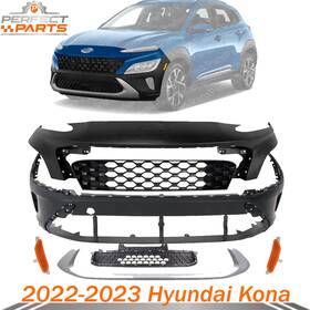Perfect Fit 002627 New Front Bumper Cover Primed And Grille Assembly Kit For 2022-2023 Hyundai Kona