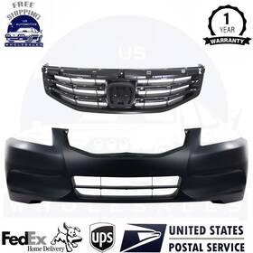 12716214 Perfect Fit New Front Bumper Cover With Grille Assembly Primed For 2011-2012 Honda Accord