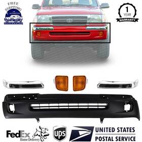 13404479 Perfect Fit Front Bumper Cover Primed Trim Signal Lights For 1998-2000 Toyota Tacoma