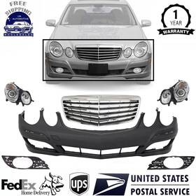 13442593 Perfect Fit New Front Bumper Cover And Grille Assembly Kit For 2007-2009 Mercedes Benz E-class