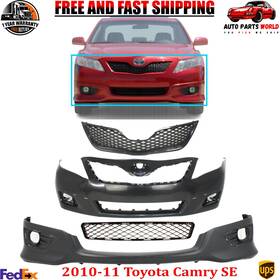 13447607 Perfect Fit Front Bumper Cover Upper And Lower Grille Valance For 2010-11 Toyota Camry Se