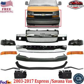 14486081 Perfect Fit Front Bumper Grille Upper Cover Valance Tail For 03-17 Express /savana Van
