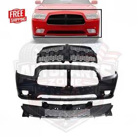 17813908 Perfect Fit New Front Bumper Cover Fascia And Grille Assembly Kit For 2011-2014 Dodge Charger