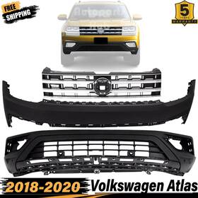Perfect Fit 194967476845 Front Bumper Cover And Grille Assembly Kit For 2018 - 2020 Volkswagen Atlas