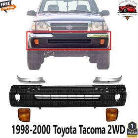 Perfect Fit 643307274165 Front Bumper Cover Chrome Ends Signal Light For 1998-2000 Toyota Tacoma 2wd