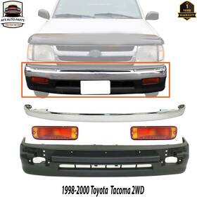 9608576 Perfect Fit Front Bumper Cover Chrome Trim Signal Lights For 1998-2000 Tacoma 2wd