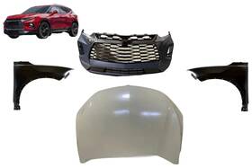 Gm1230486 Perfect Fit 2019 20 2021 2022 Chevy Blazer Rs Front Bumper Aluminum Hood Pair Fenders
