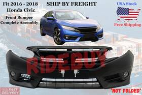 Ho1000306-a Perfect Fit 2016 2017 2018 Honda Civic Front Bumper Complete Assembly With Fog