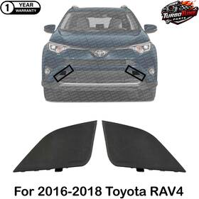 Oz000001 Perfect Fit Front Bumper Tow Hook Eye Covers Primed Rh And Lh Side For 2016-2018 Toyota Rav4
