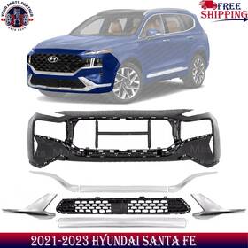 Rpphs2123 Perfect Fit New Front Bumper Cover Primed And Grille Assembly For 2021-2023 Hyundai Santa Fe