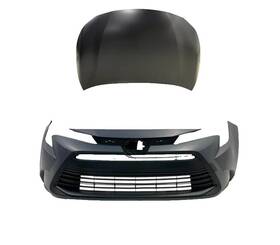 T1000459-b Perfect Fit 2023 2024 Toyota Corolla Le Pair Front Complete Bumper Assembly Hood