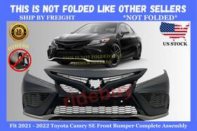 T1000471-b Perfect Fit 2021 - 2022 Toyota Camry Se Front Complete Bumper Assembly With Adap