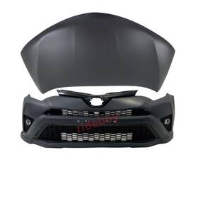 T1014105-a Perfect Fit 2016 - 2018 Toyota Rav4 Front Complete Bumper Assembly With Fog And Hood Steel