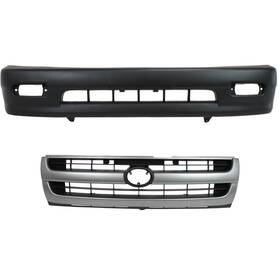 Perfect Fit To1095172 Bumper Cover Kit For 98-2000 Toyota Tacoma Front 2pc With Grille