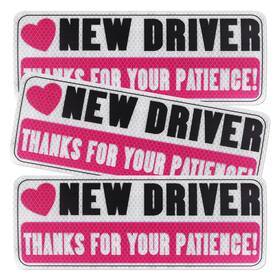 Peutier 1013635 3pcs New Driver Magnet For Car Thanks Your Patience Medium Multi Color
