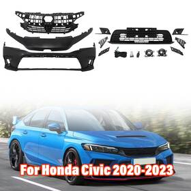 Ho1000327 Popstore Front Bumper Cover Primed And Grille Assembly Kit For 2022-2023 Honda Civic
