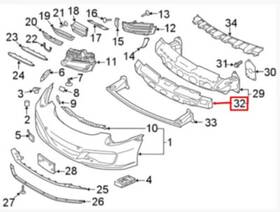 99150577703 Porsche 2017-2019 911 Carrera Front Bumper Foam Impact Absorber Oem