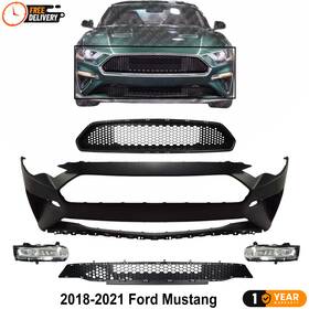 1000746 Replacement Front Bumper Cover And Grille Assembly Foglights For 2018-2021 Ford Mustang