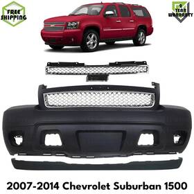 Replacement 12729507 Front Bumper Cover Primed And Grille Assembly For 07-2014 Chevrolet Suburban 1500