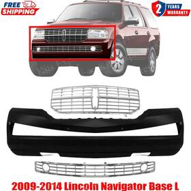 12733319 Replacement Front Bumper Cover Primed And Grille Kit For 2009-2014 Lincoln Navigator Base L